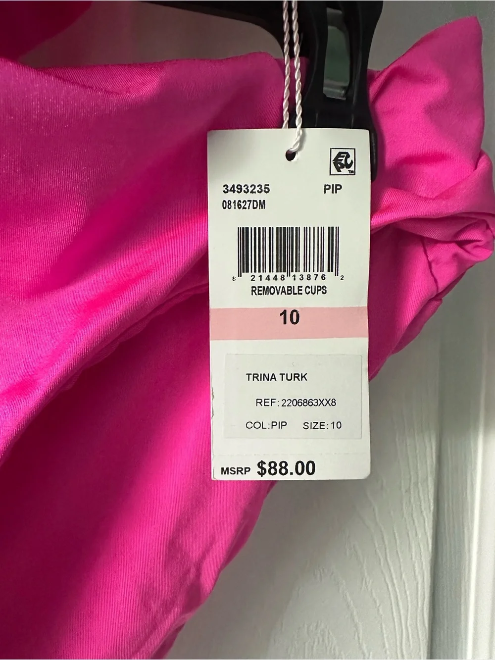 Trina Turk Bright Pink Off-Shoulder Ruffle Bikini - Picture 3 of 4